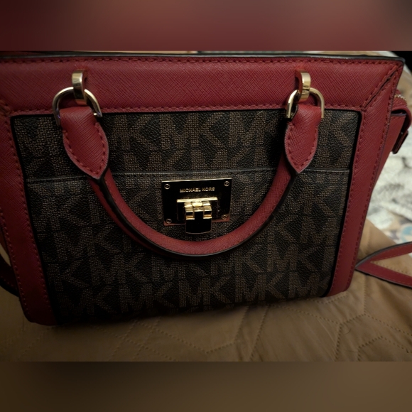 Michael Kors Red and Brown Women's Bag - Picture 6 of 10